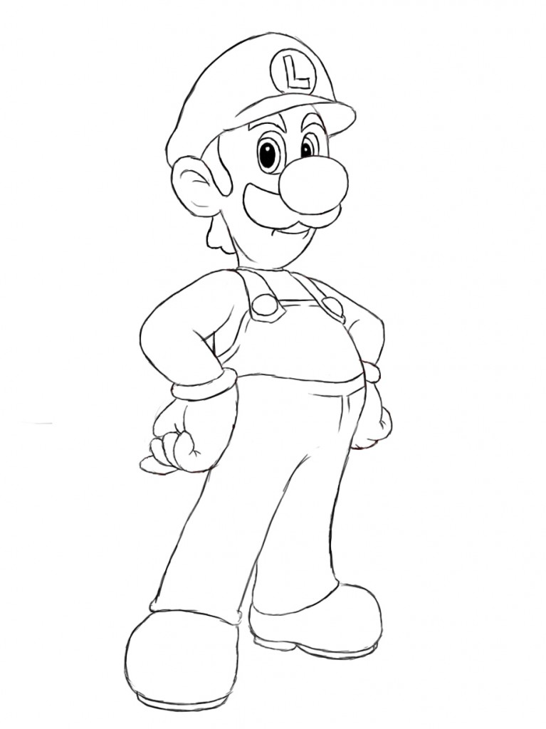 93 Cute Luigi Coloring Pages for Kids Printable 24