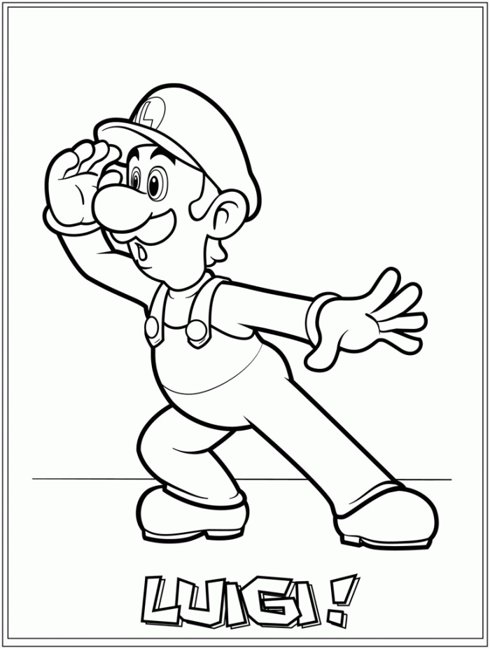 93 Cute Luigi Coloring Pages for Kids Printable 37