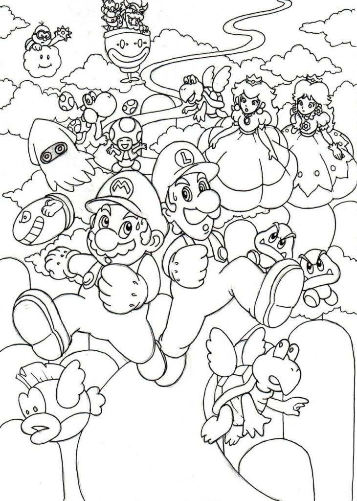 93 Cute Luigi Coloring Pages for Kids Printable 51