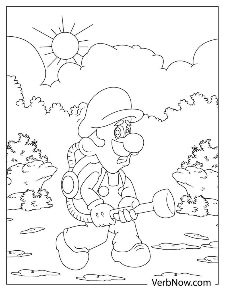 93 Cute Luigi Coloring Pages for Kids Printable 57