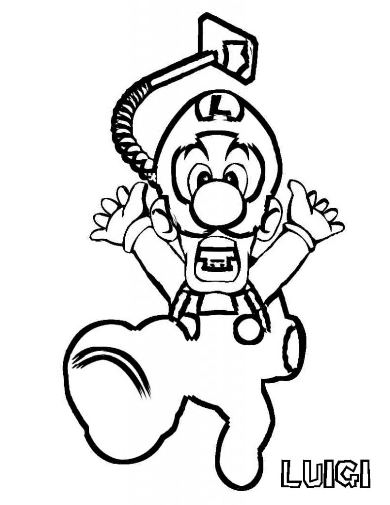 93 Cute Luigi Coloring Pages for Kids Printable 82