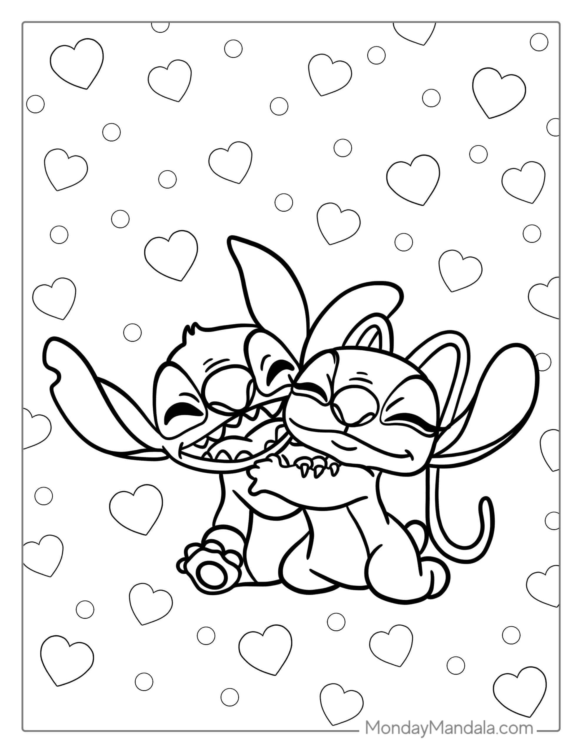 32 Fun Lilo and Stitch Characters Coloring Pages Printable