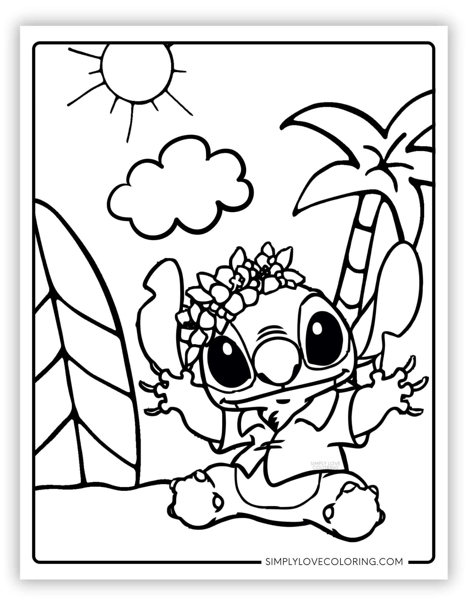 37 Cute Lilo and Stitch Coloring Pages Printable