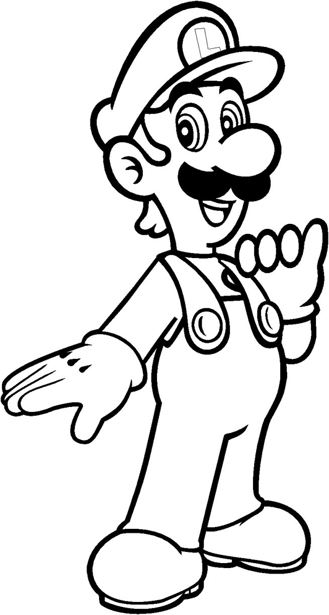 cute luigi coloring pages for kids printable jpg