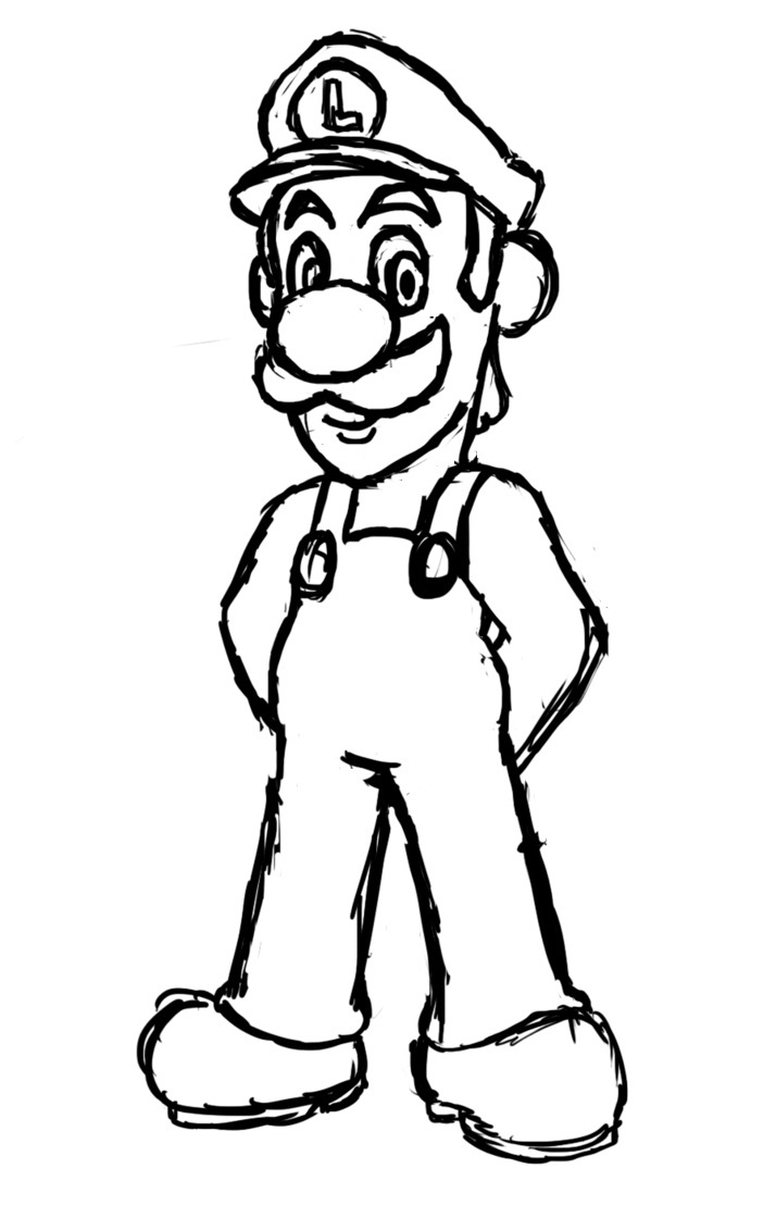 cute luigi coloring pages for kids printable jpg