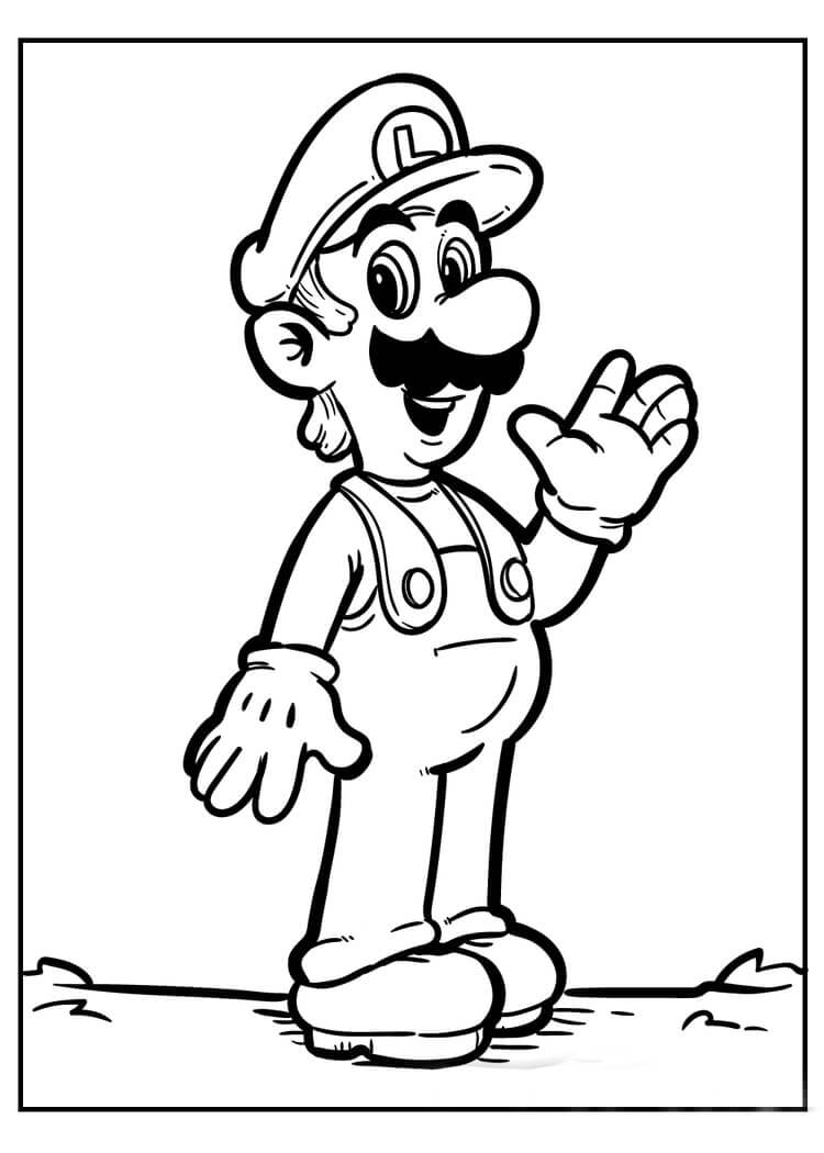 cute luigi coloring pages for kids printable jpg