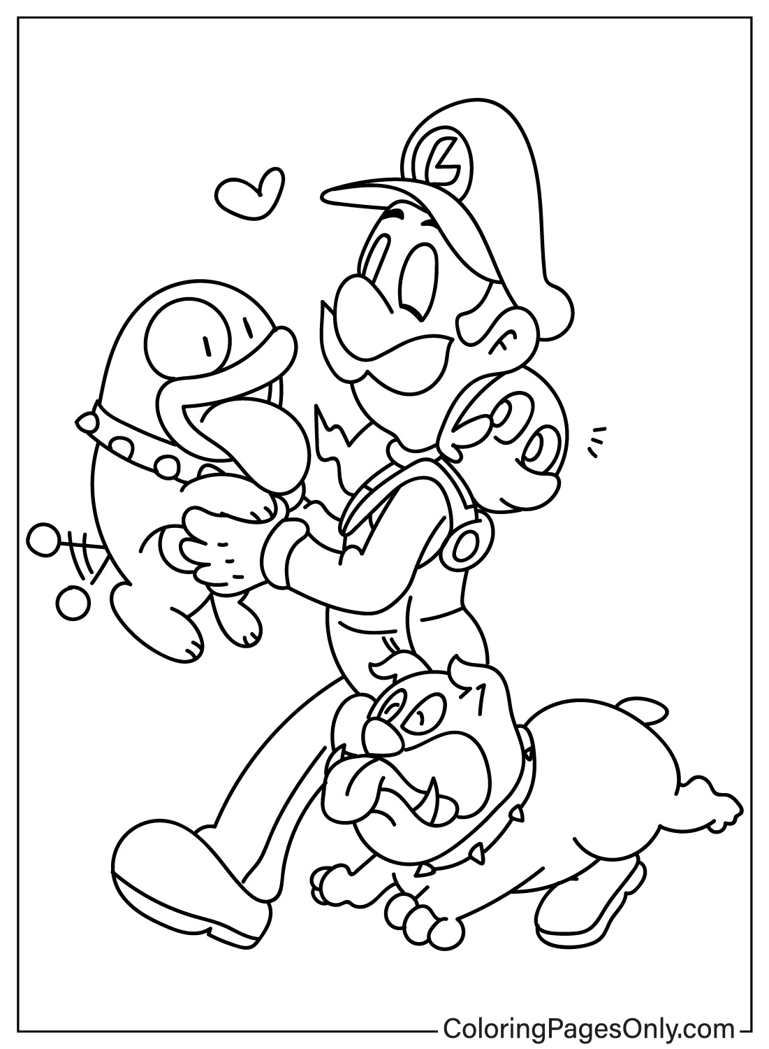 cute luigi coloring pages for kids printable jpg